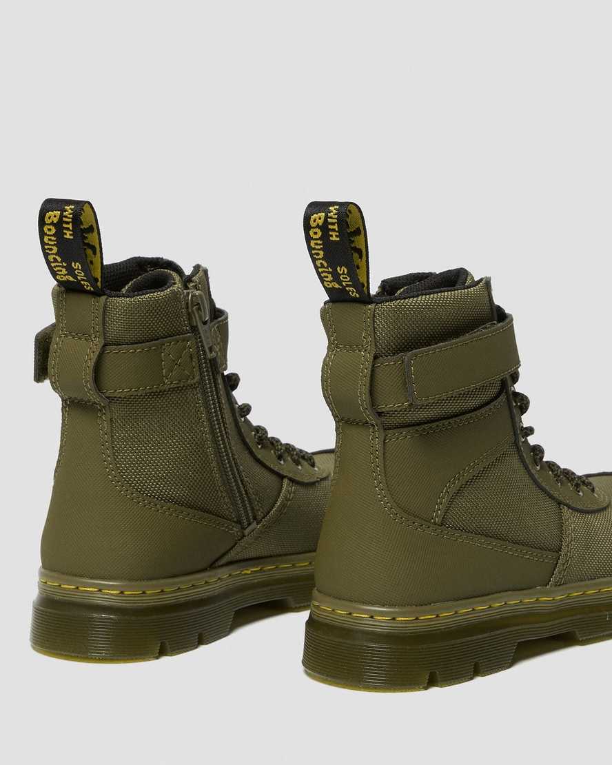 olivgrüne dr. martens combs tech kinder-freizeitstiefel