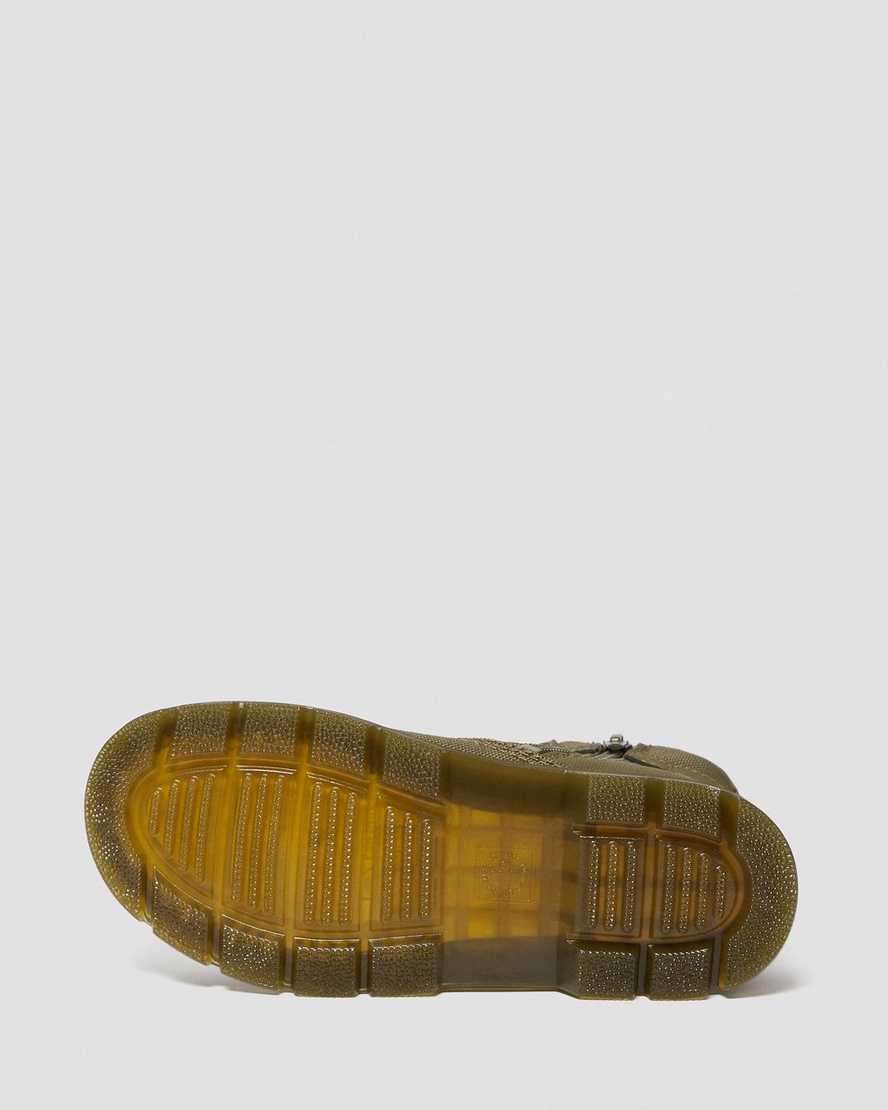 olivgrüne dr. martens combs tech kinder-freizeitstiefel