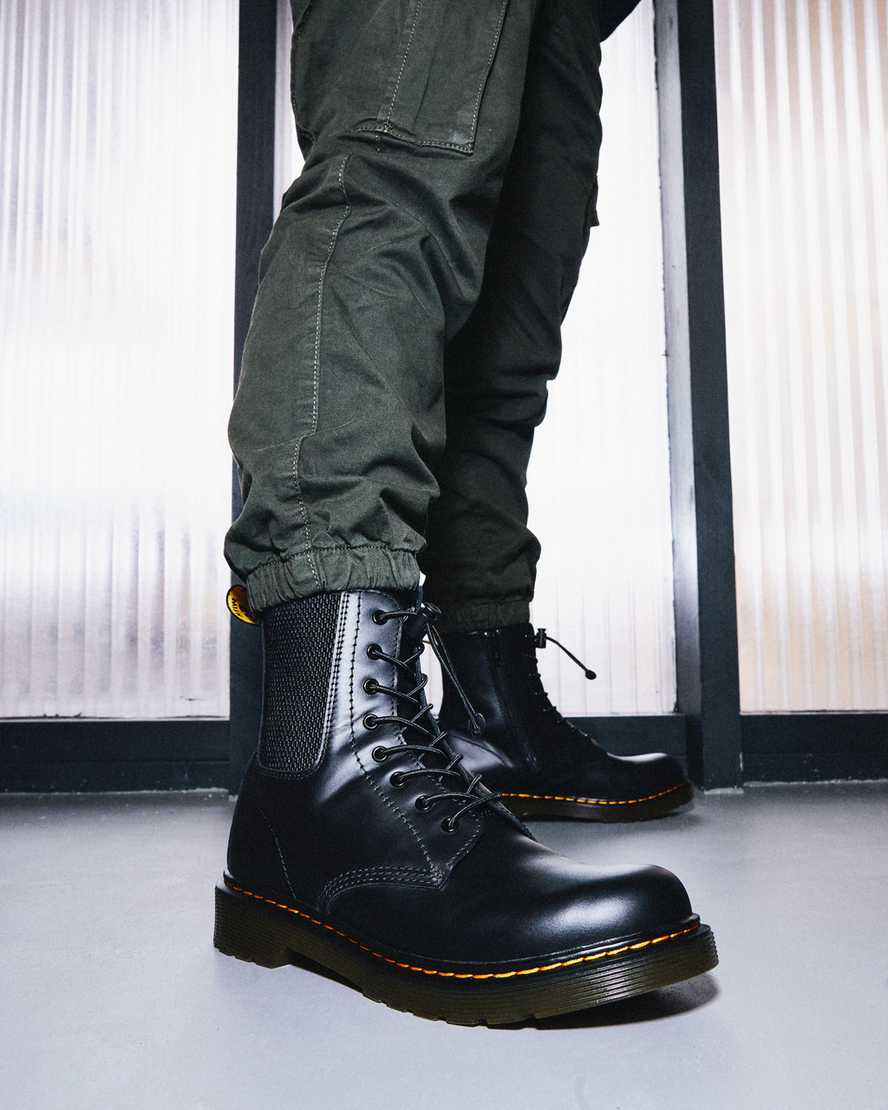 schwarze dr. martens 1460 harper kinder-freizeitstiefel