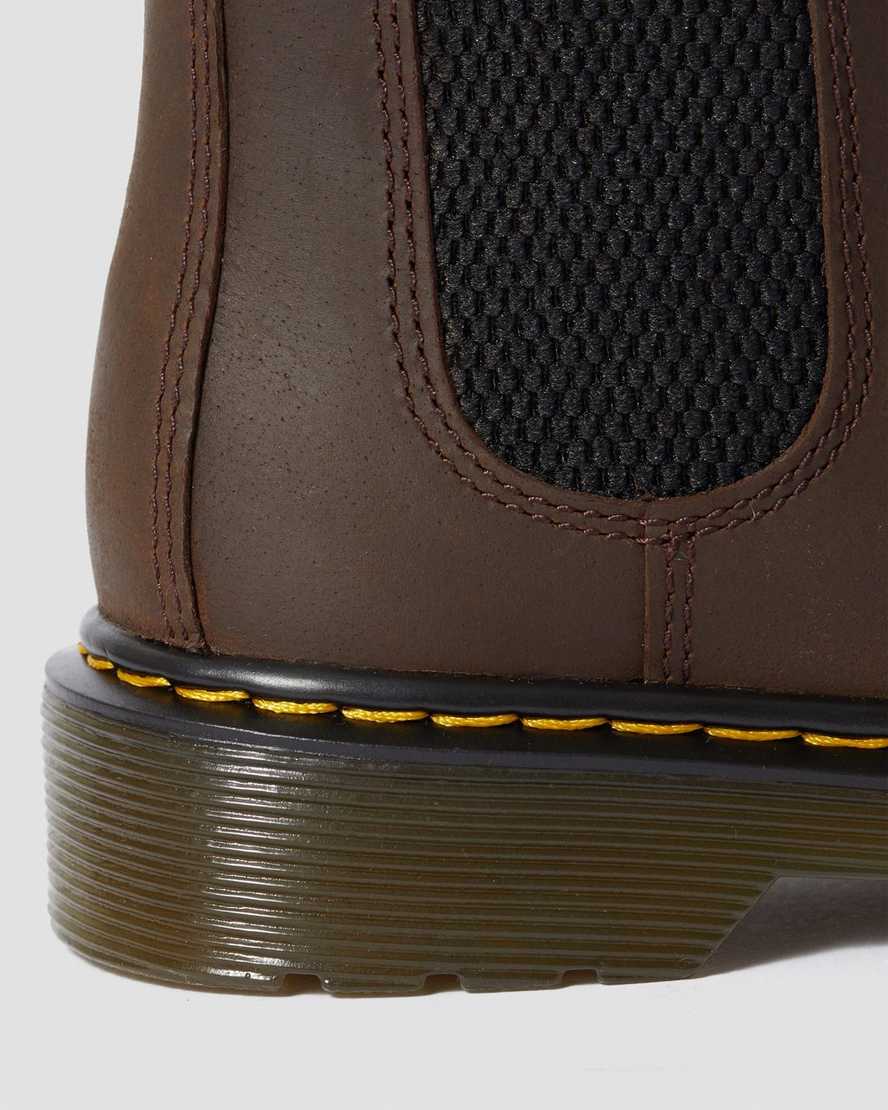 dunkelbraune dr. martens 2976 chelsea boots für kinder mit kunstfellfutter