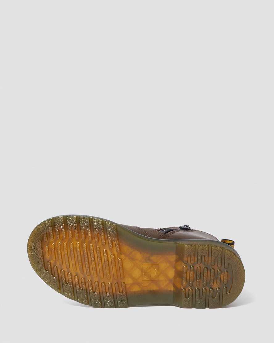 dunkelbraune dr. martens 2976 chelsea boots für kinder mit kunstfellfutter