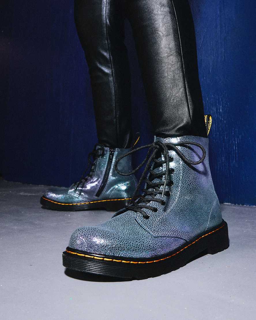 marineblaue dr. martens 1460 pascal iridescent kinder-schnürstiefel