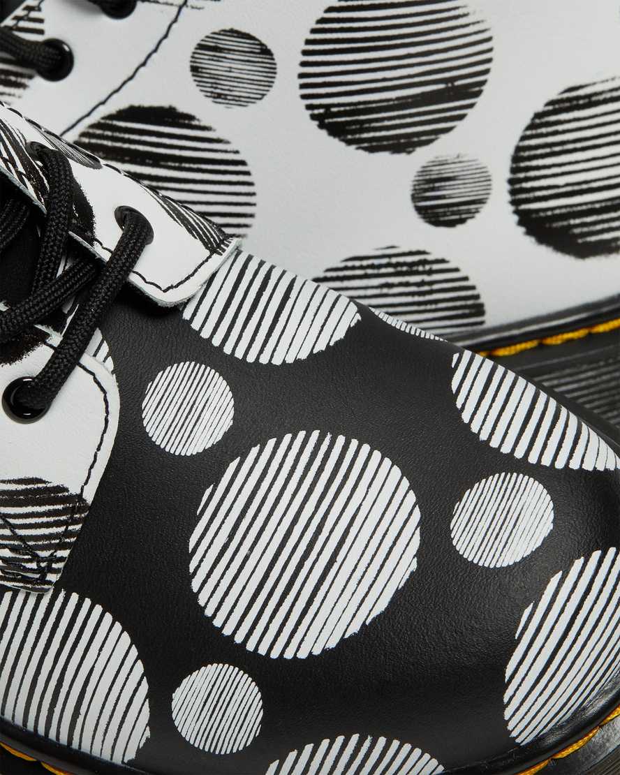schwarze dr. martens 1460 polka dot kinder-schnürstiefel