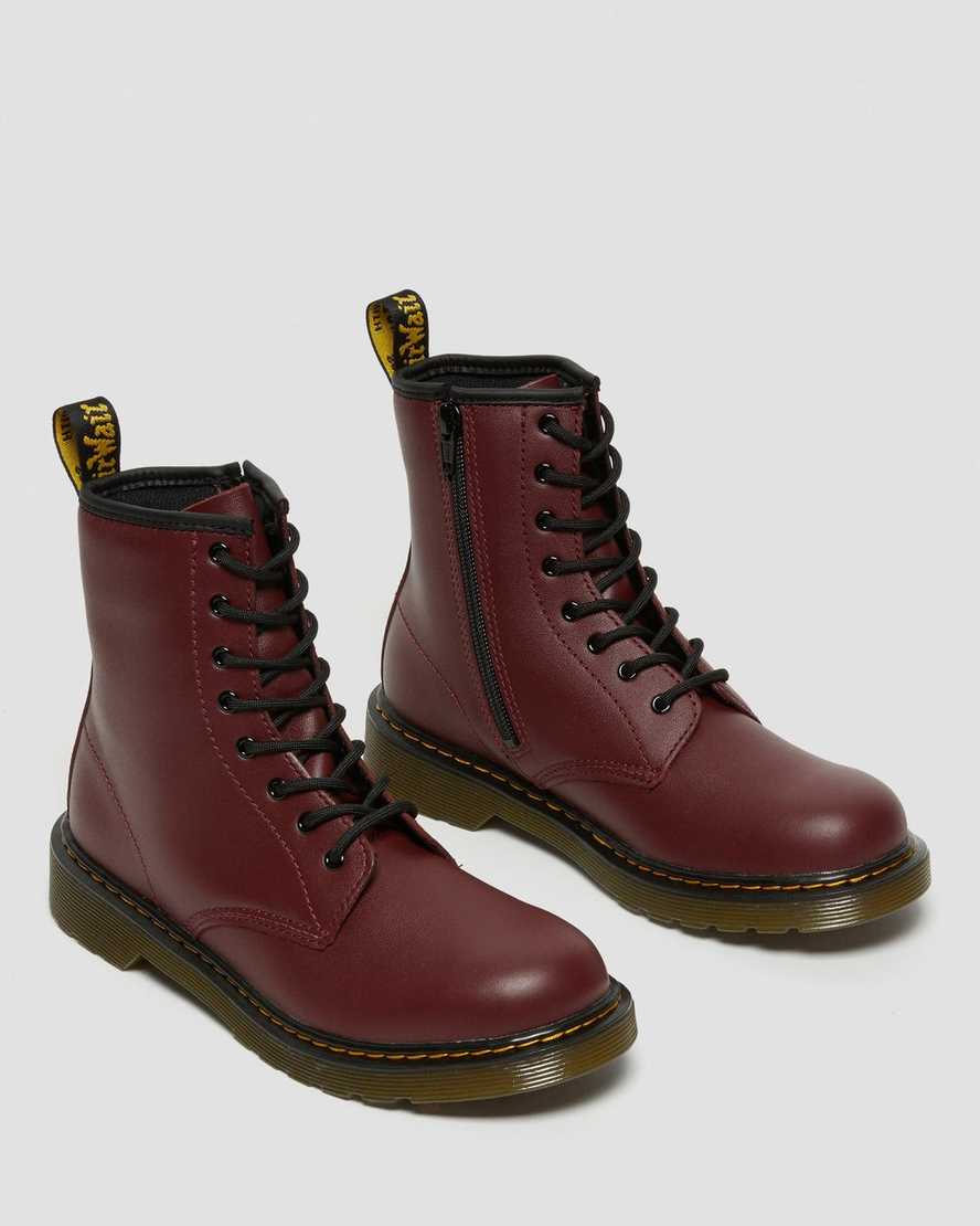 rote dr. martens 1460 softy t schnürstiefel für kinder