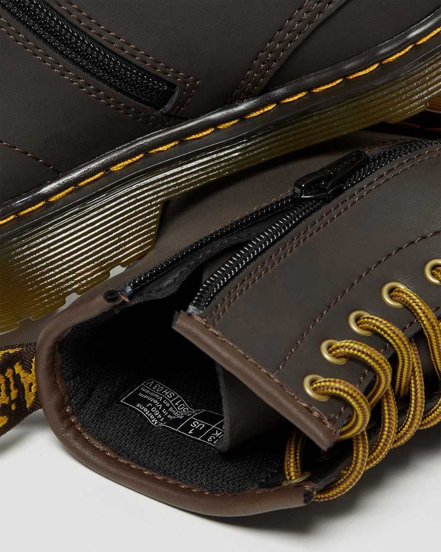 dunkelbraune dr. martens 1460 wildhorse kinder-schnürstiefel