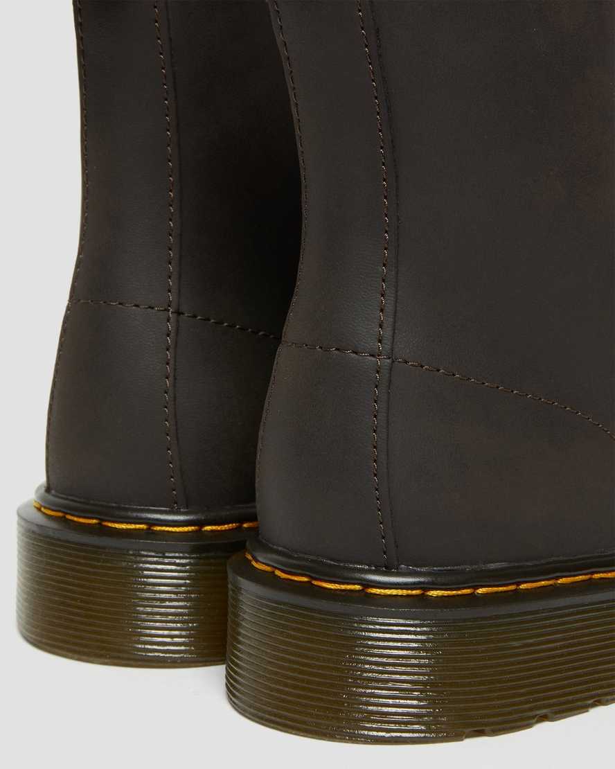 dunkelbraune dr. martens 1460 wildhorse kinder-schnürstiefel