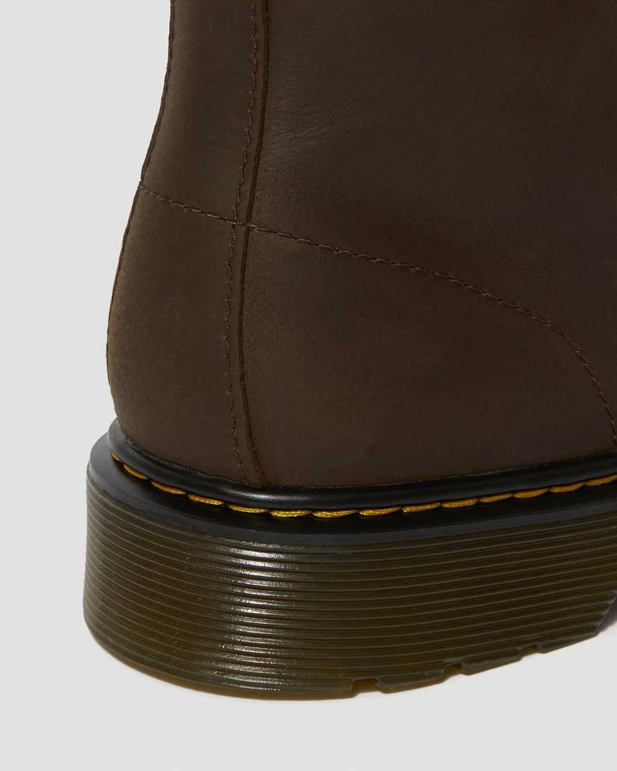dunkelbraune dr. martens 1460 schnürstiefel für kinder mit kunstfellfutter
