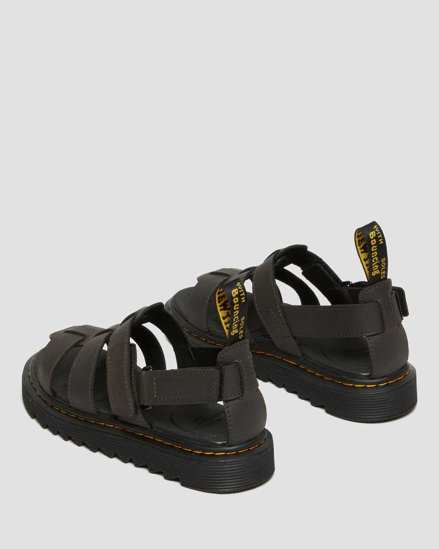 dunkelbraune dr. martens kindersandalen mit frotteeriemen