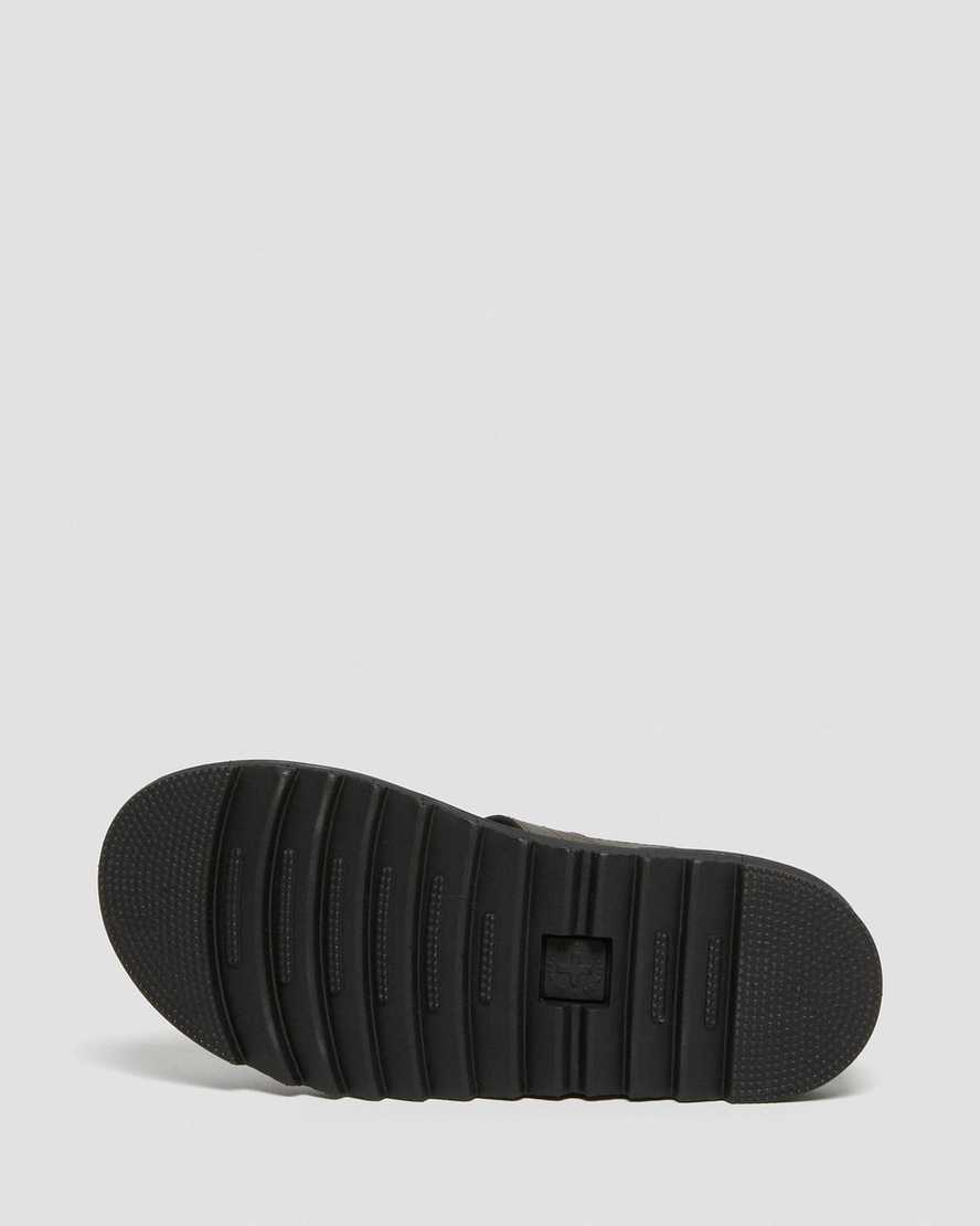 dunkelbraune dr. martens kindersandalen mit frotteeriemen
