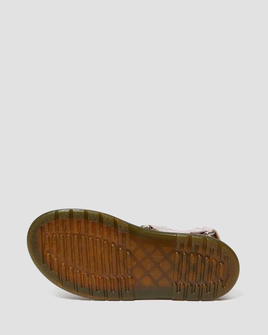 pinkfarbene dr. martens romi metallic kindersandalen