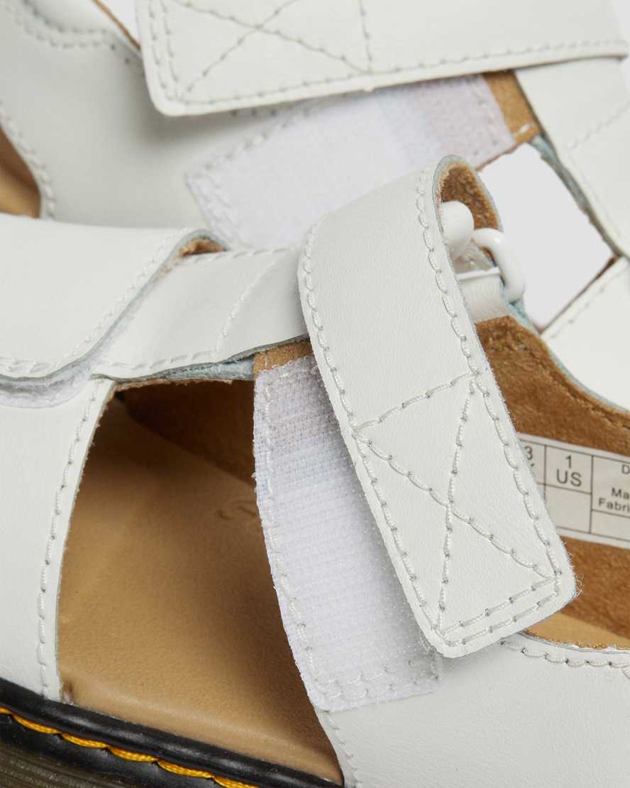 weiße dr. martens moby ii klettverschluss-kindersandalen