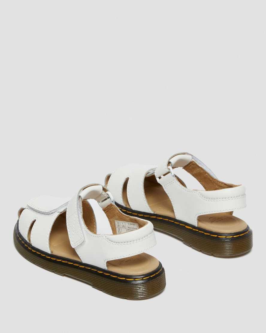 weiße dr. martens moby ii klettverschluss-kindersandalen
