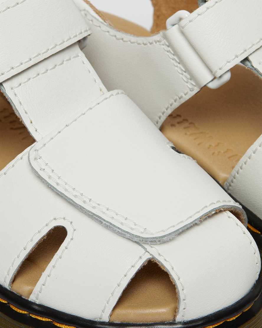 weiße dr. martens moby ii klettverschluss-kindersandalen