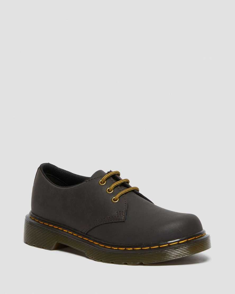 dunkelbraune dr. martens 1461 wildhorse kinderschuhe