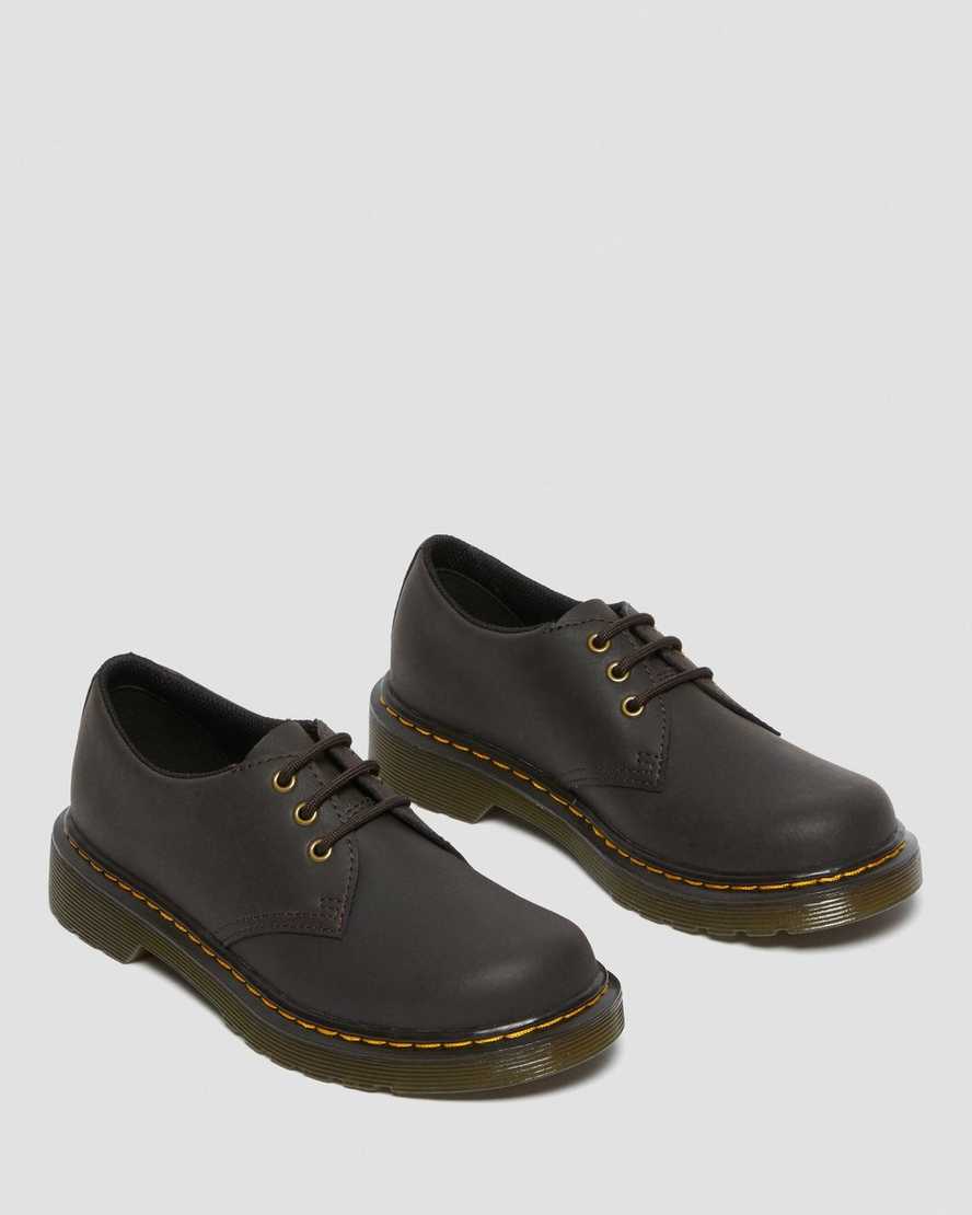 dunkelbraune dr. martens 1461 wildhorse kinderschuhe