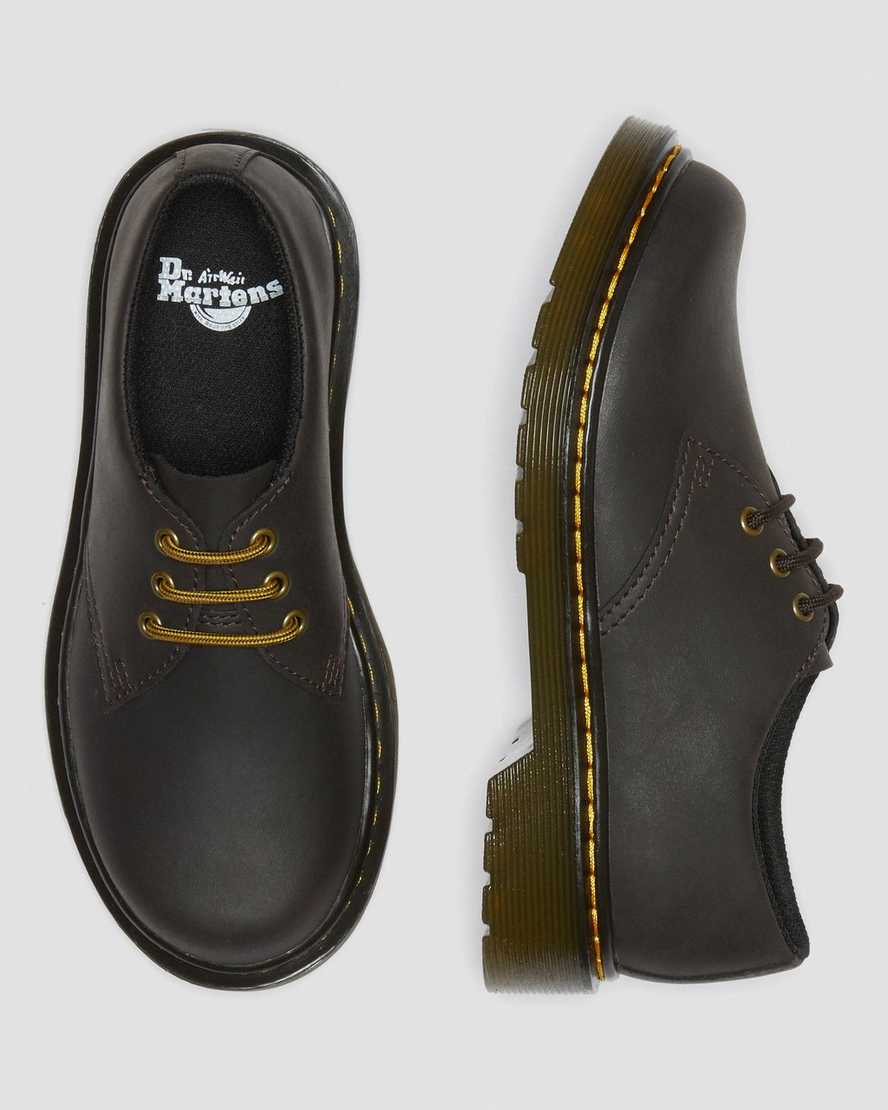 dunkelbraune dr. martens 1461 wildhorse kinderschuhe