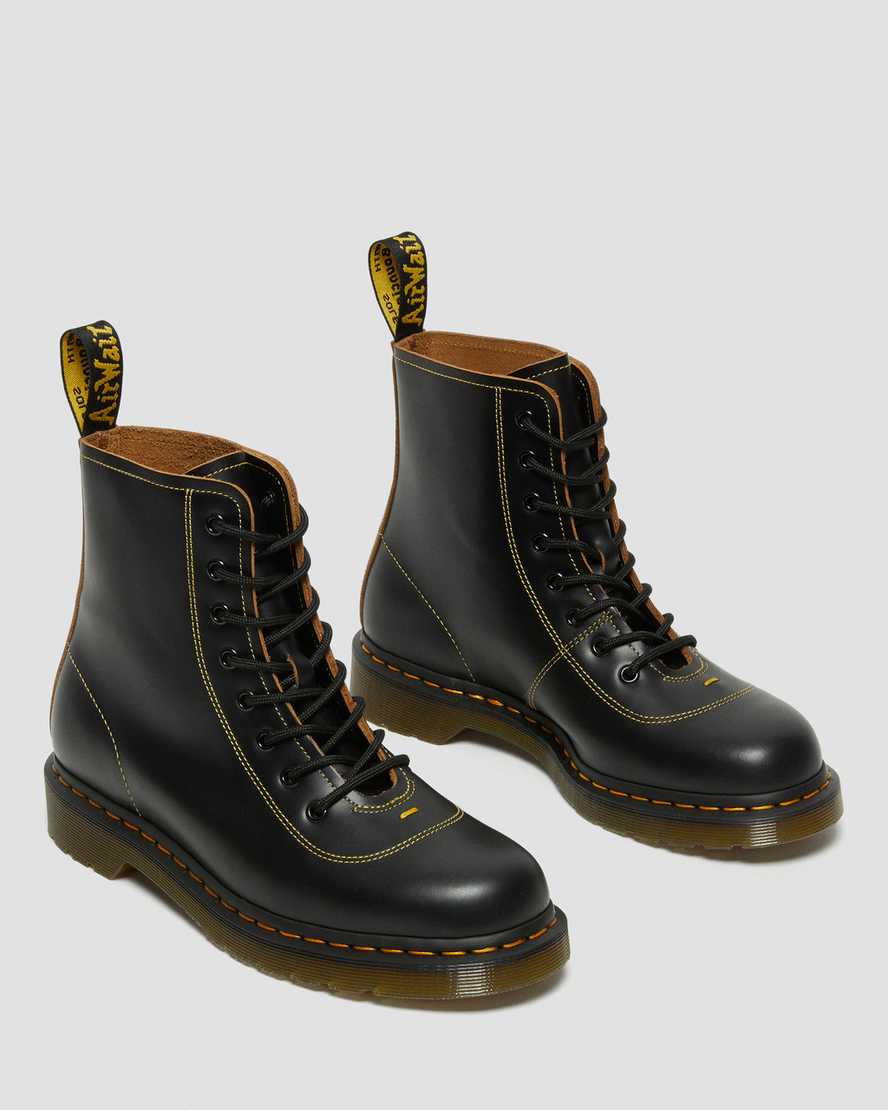 schwarze dr. martens pharamond vintage smooth herren-ankle-boots