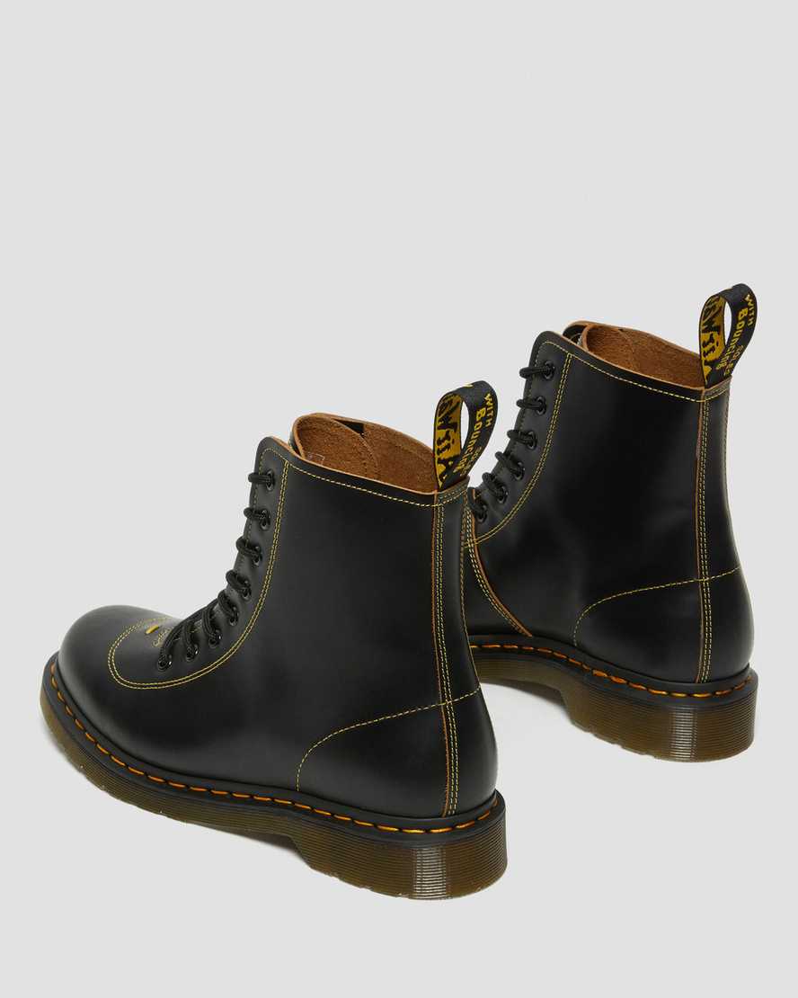 schwarze dr. martens pharamond vintage smooth herren-ankle-boots