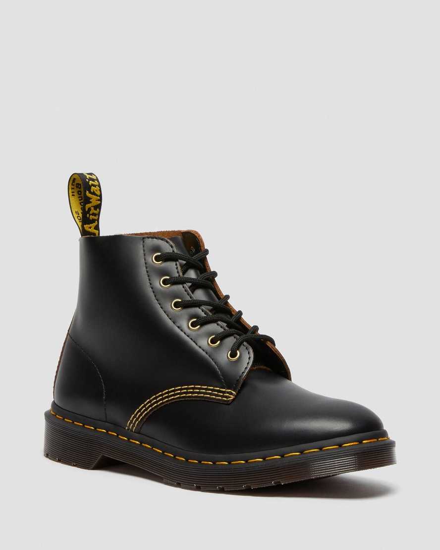 schwarze dr. martens 101 vintage smooth herren-ankle-boots
