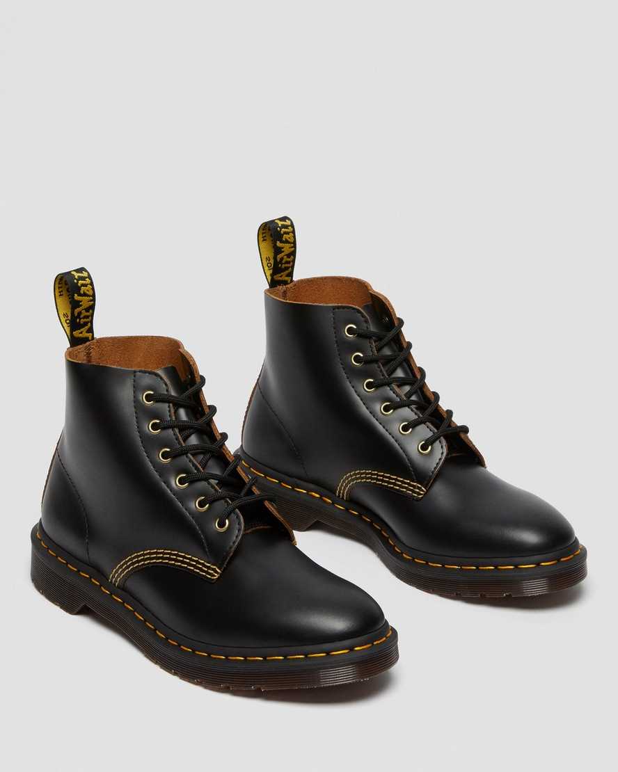 schwarze dr. martens 101 vintage smooth herren-ankle-boots