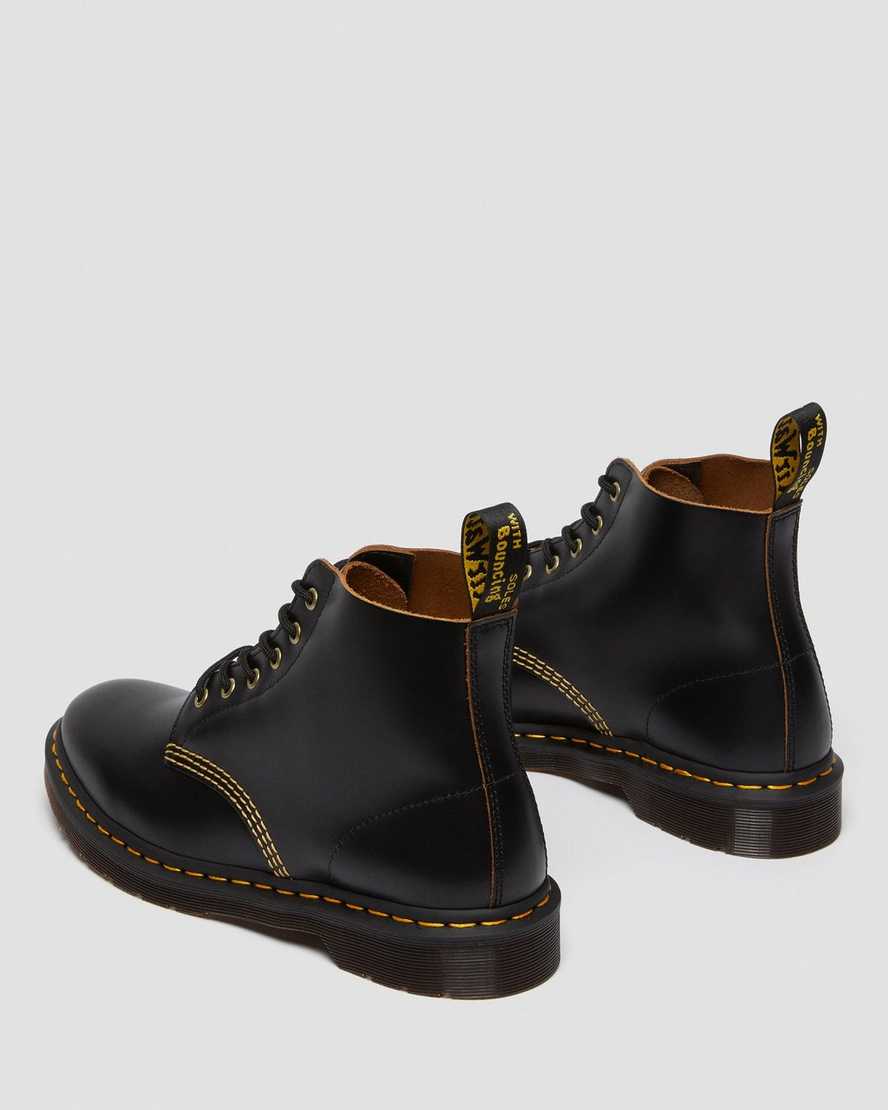 schwarze dr. martens 101 vintage smooth herren-ankle-boots
