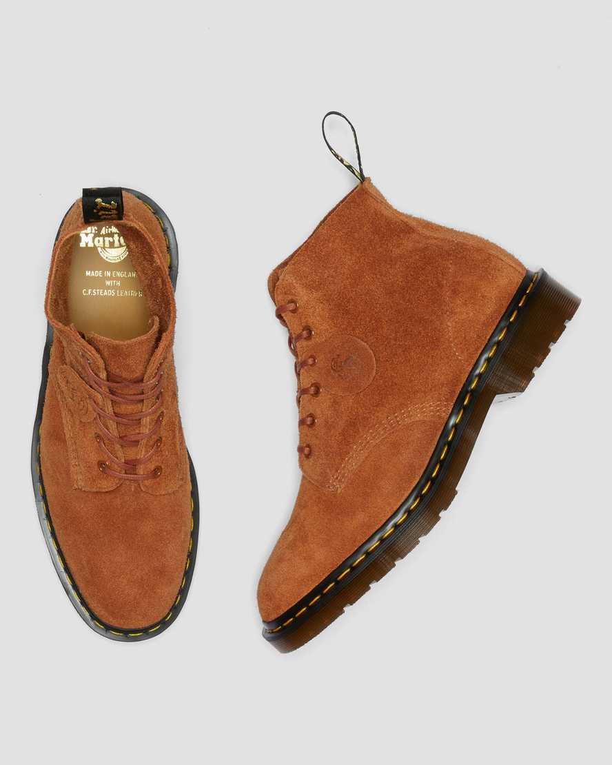 braune dr. martens 101 herren-ankle-boots