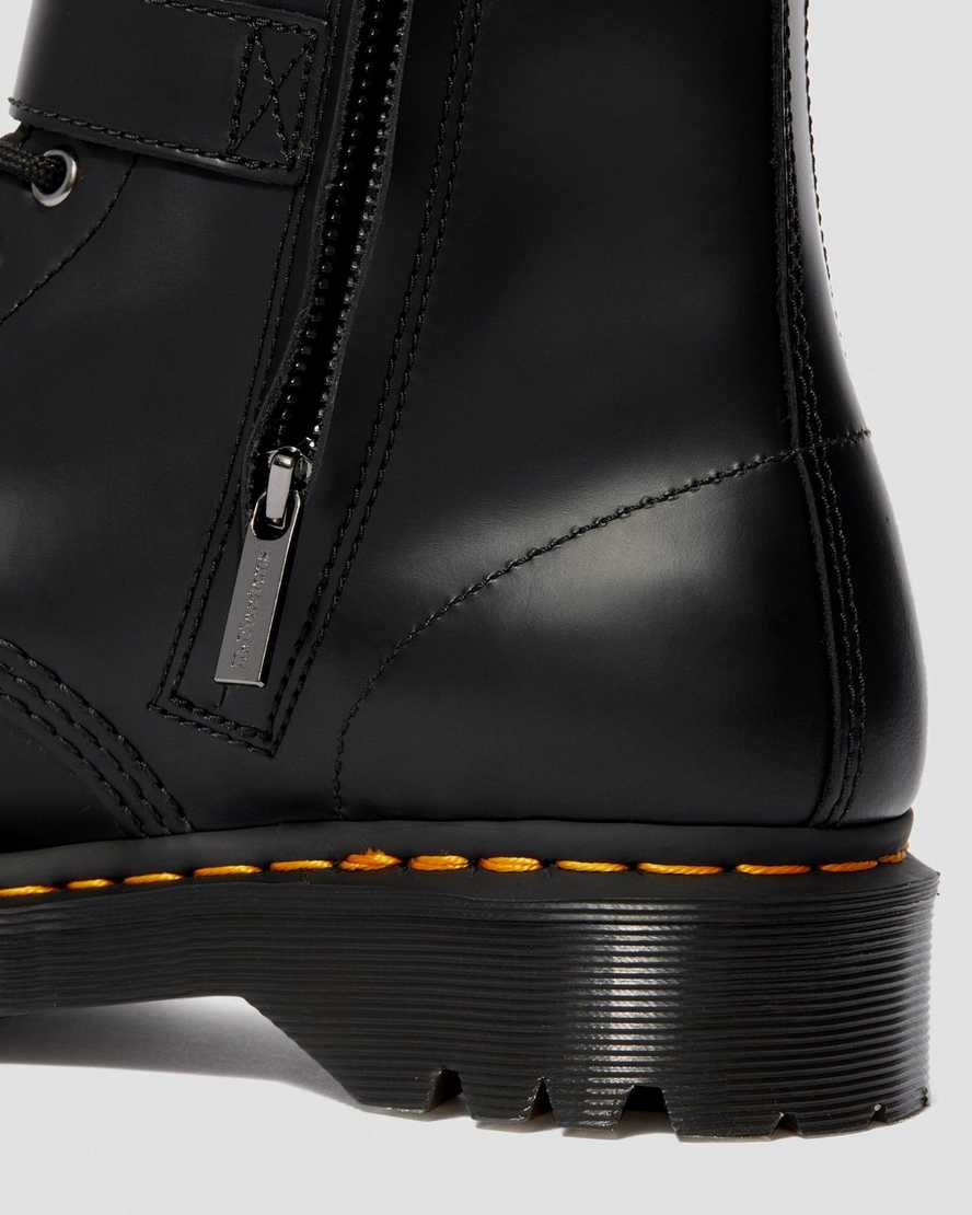 schwarze dr. martens 1460 smooth herren-schnallenstiefel
