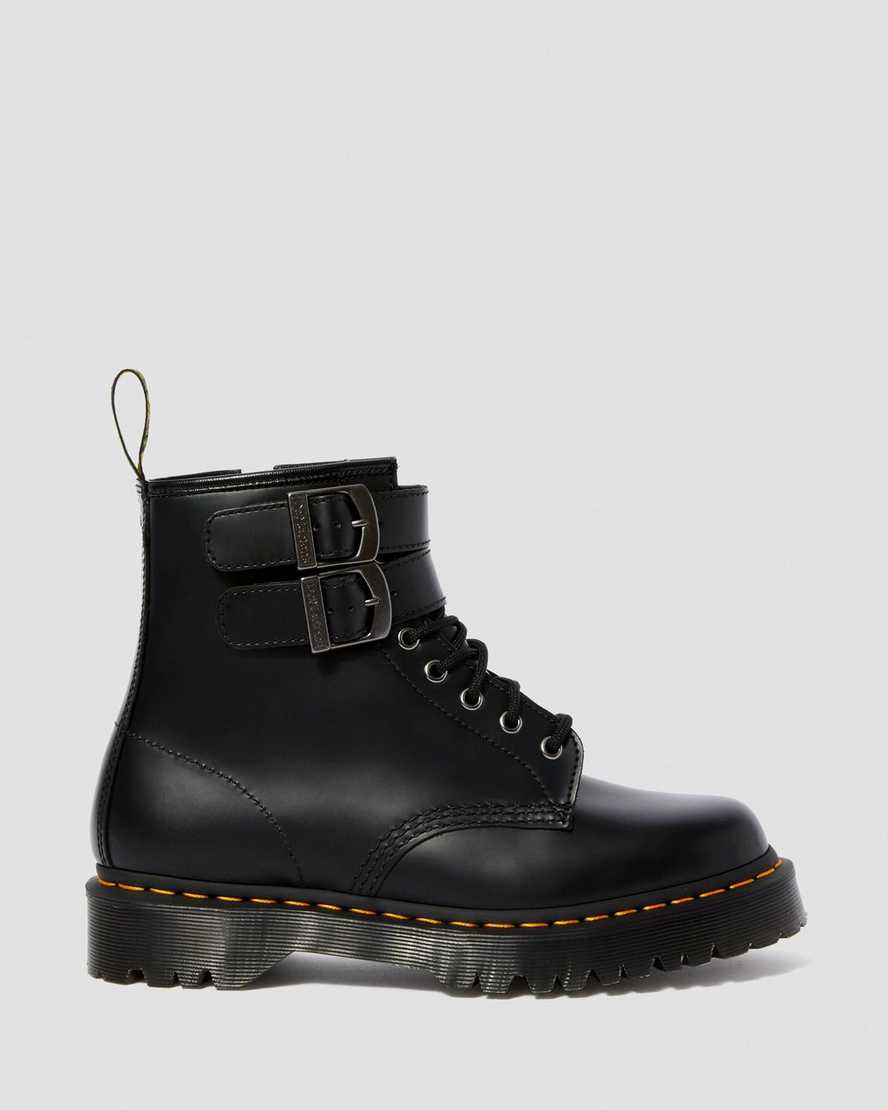 schwarze dr. martens 1460 smooth herren-schnallenstiefel