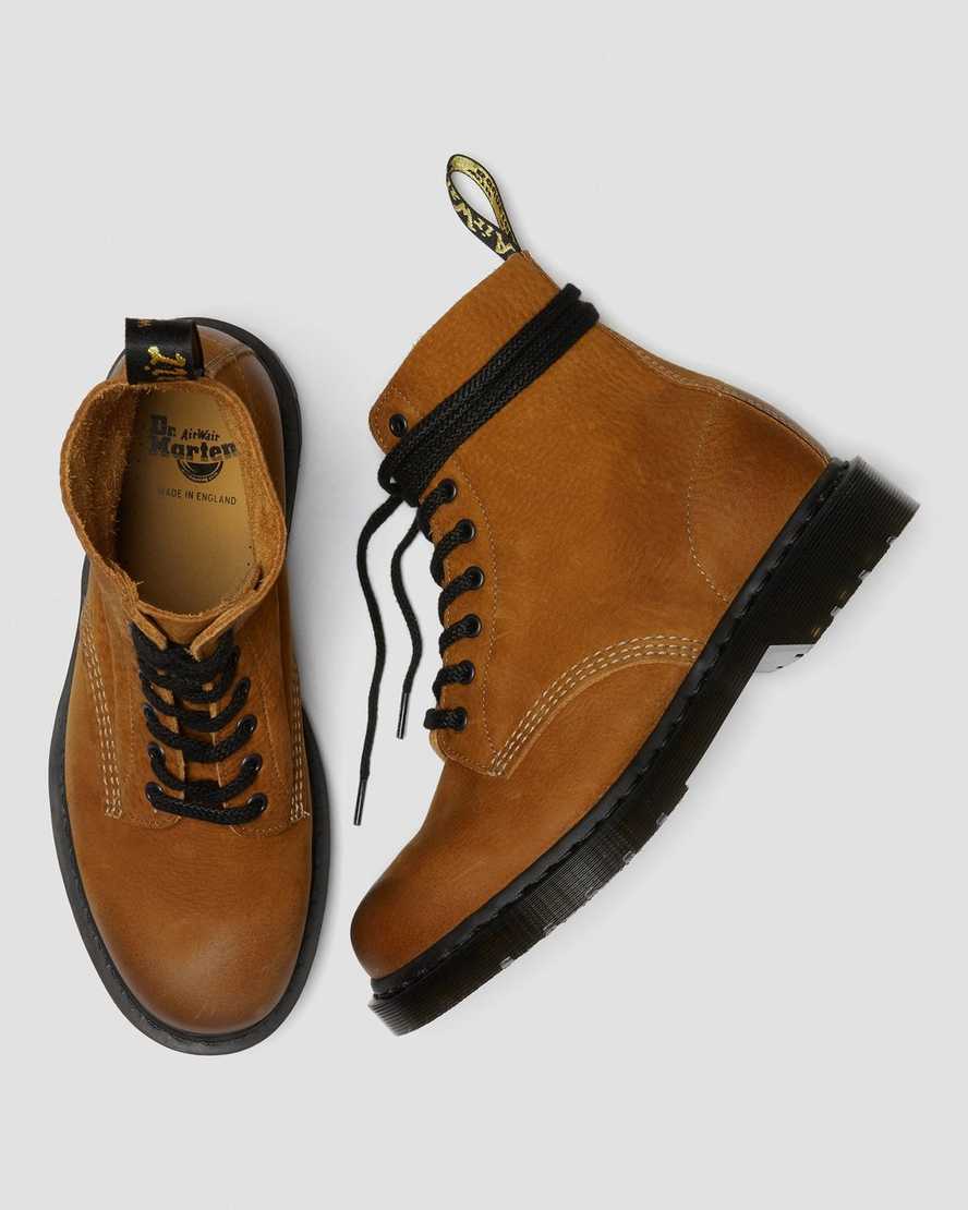 hellbraune dr. martens 1460 pascal titan herren-freizeitstiefel hergestellt in england