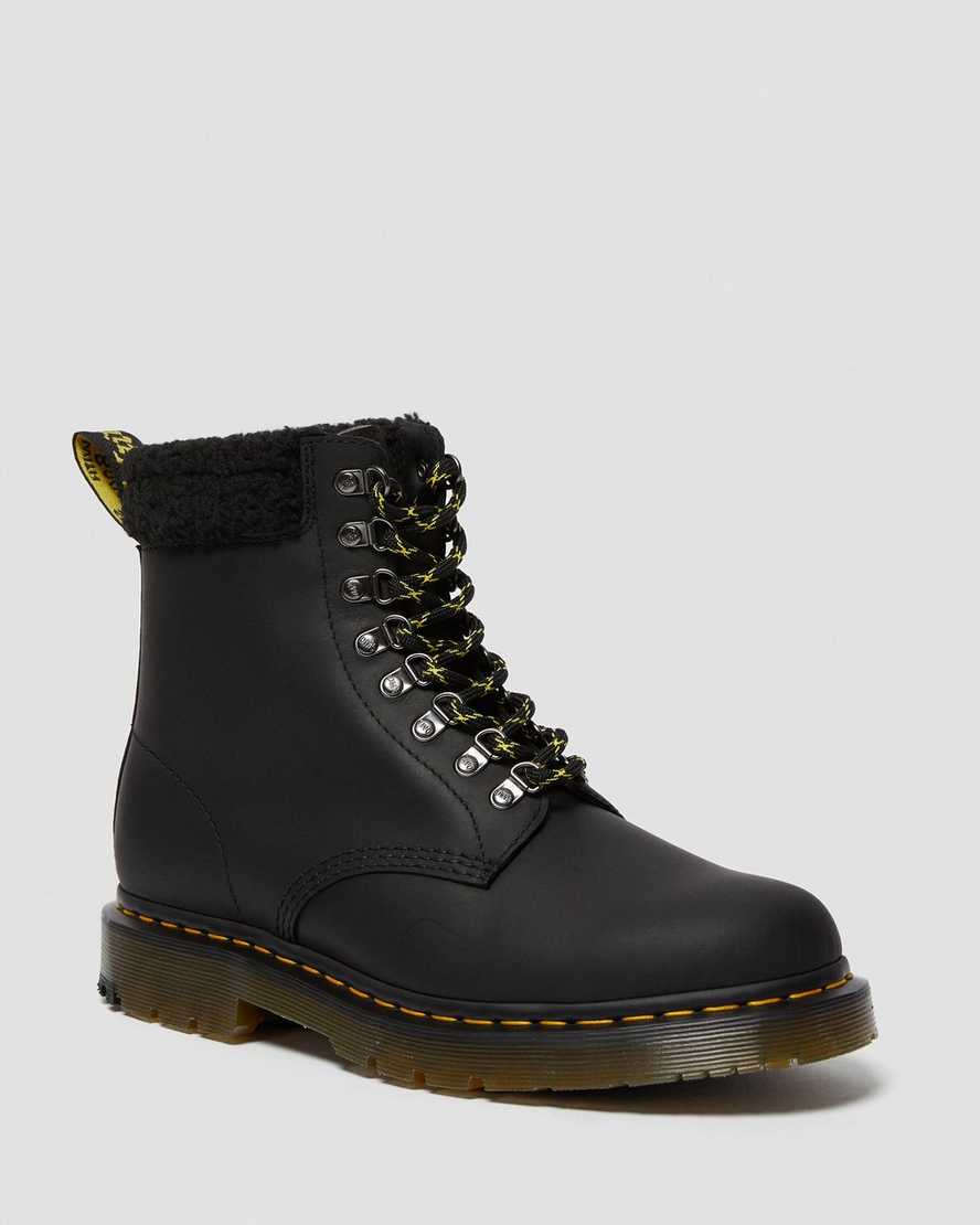 schwarze dr. martens 1460 dm wintergrip fleece herren-freizeitstiefel