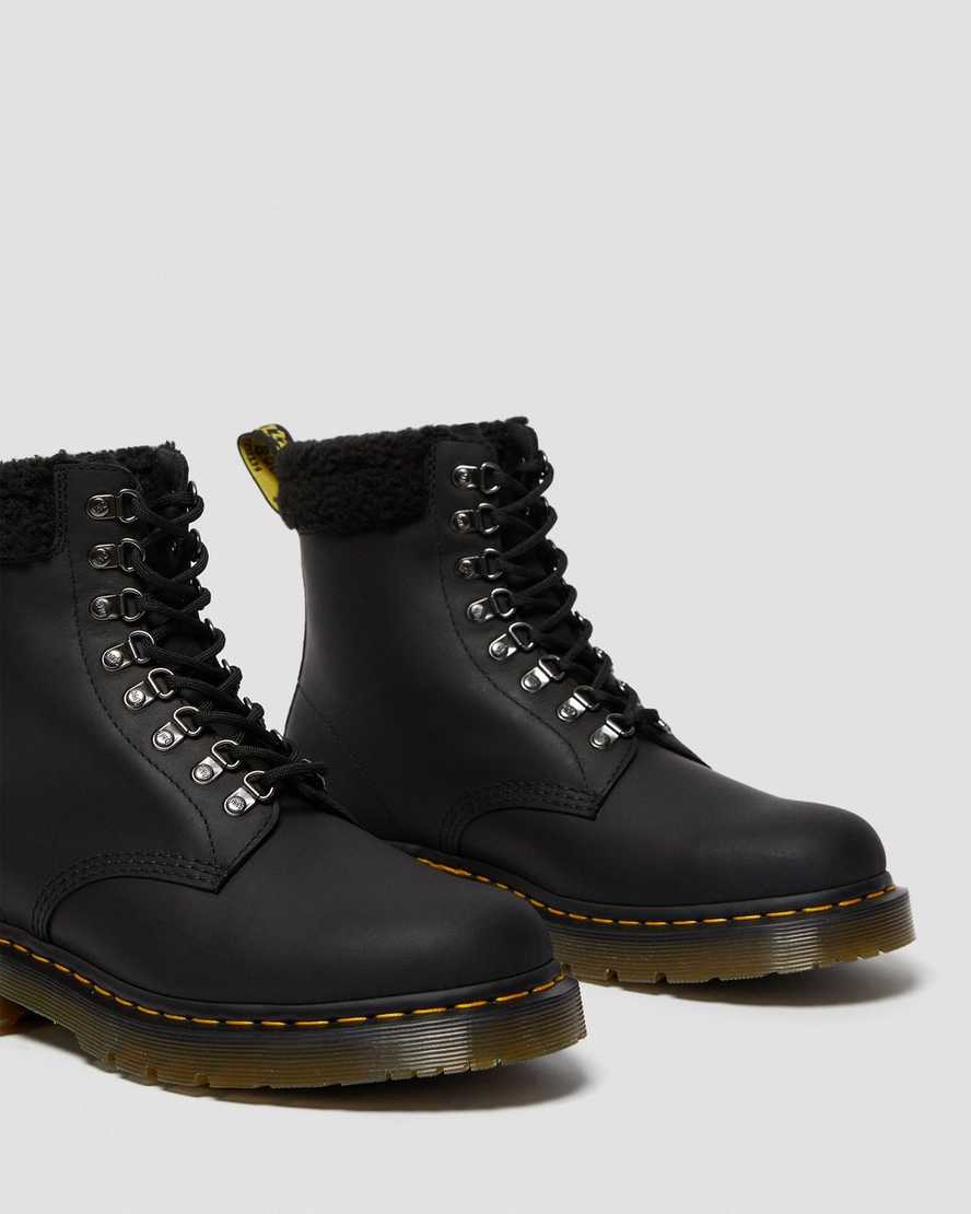 schwarze dr. martens 1460 dm wintergrip fleece herren-freizeitstiefel