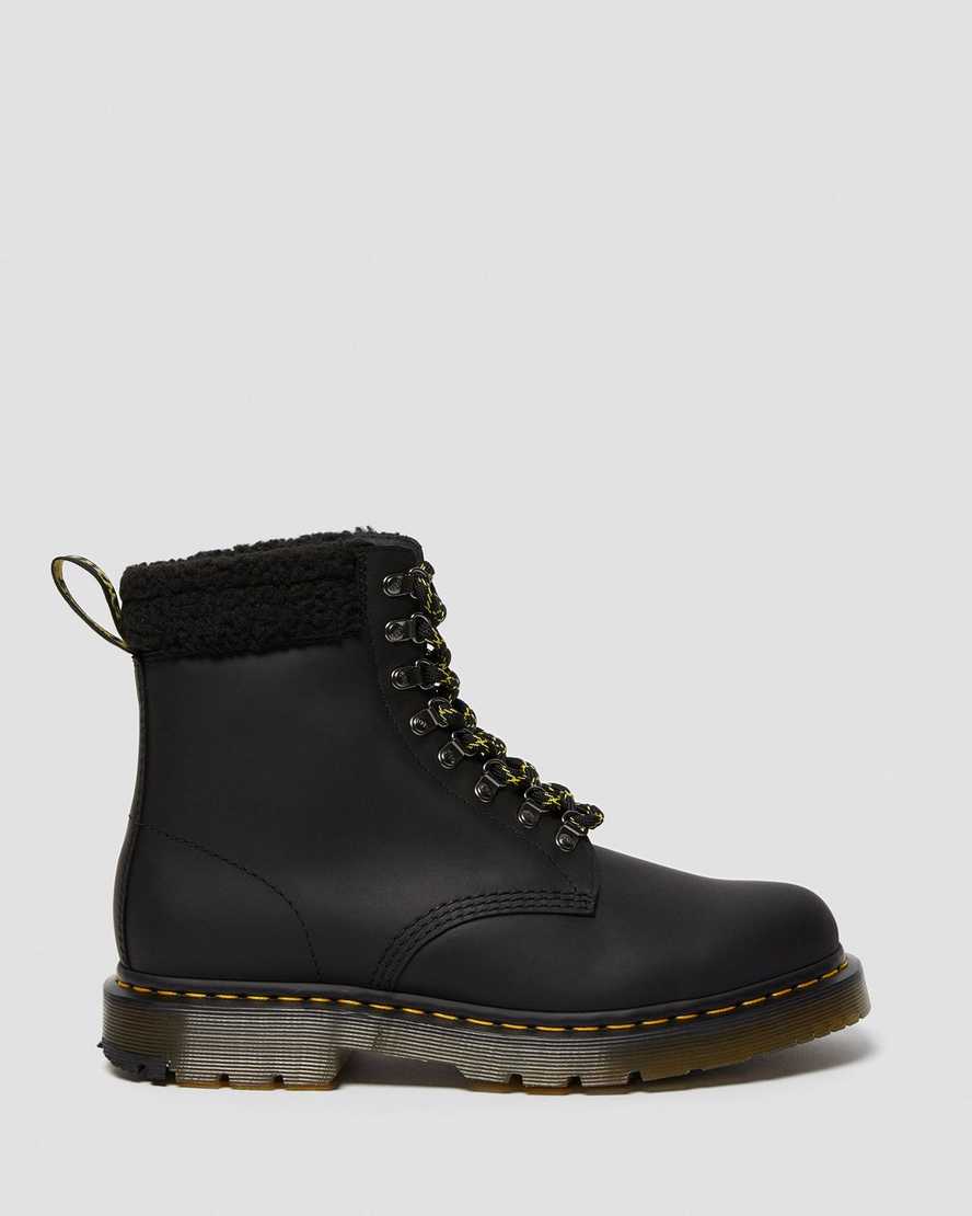 schwarze dr. martens 1460 dm wintergrip fleece herren-freizeitstiefel