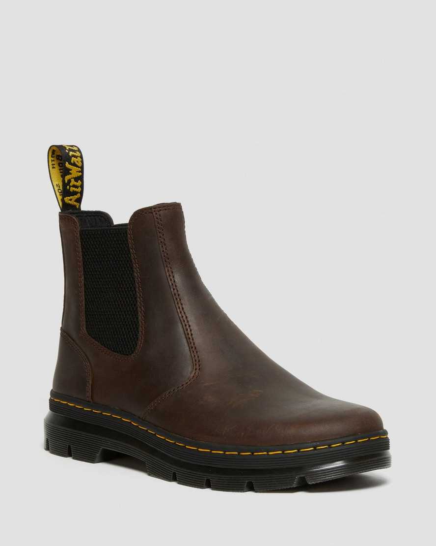 braune dr. martens embury crazy horse herren-freizeitstiefel