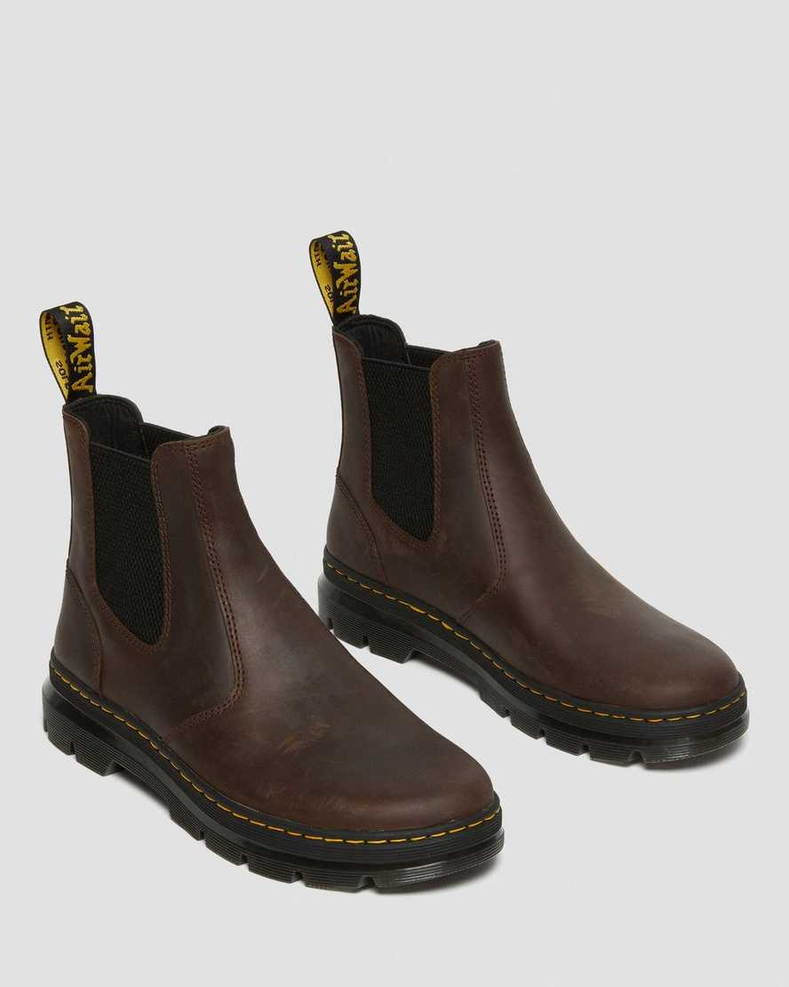 braune dr. martens embury crazy horse herren-freizeitstiefel
