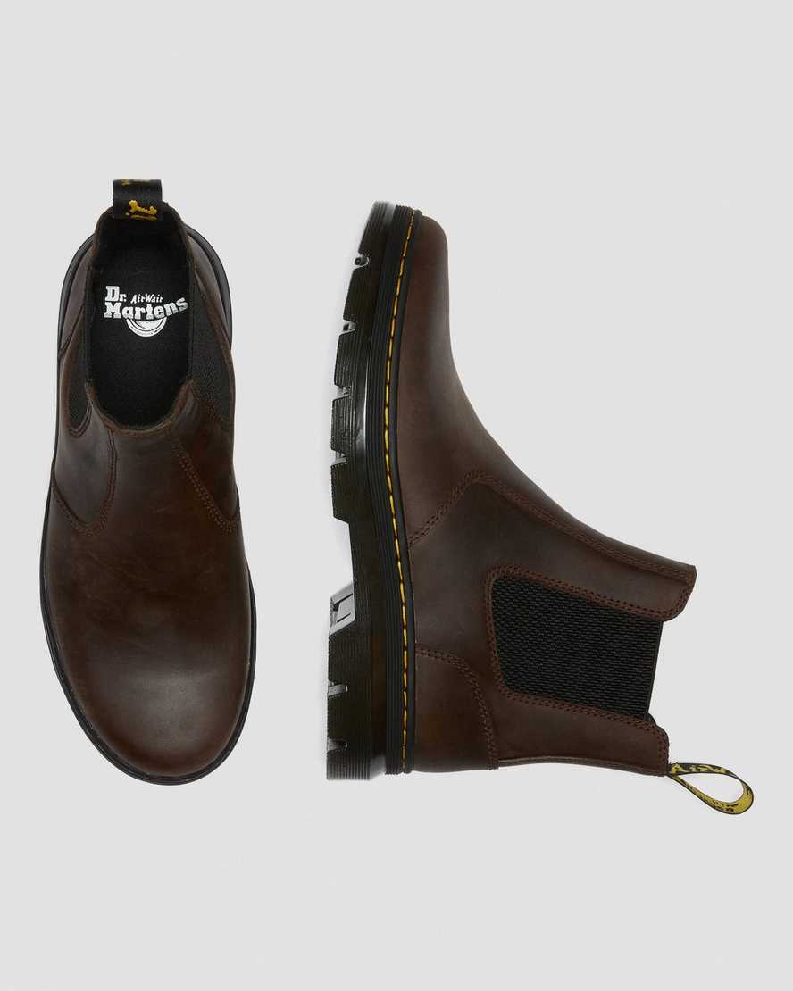 braune dr. martens embury crazy horse herren-freizeitstiefel