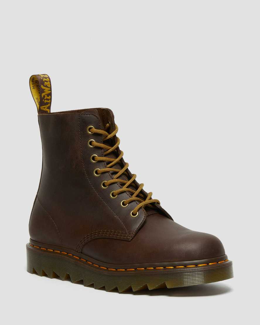 braune dr. martens 1460 pascal ziggy herren-freizeitstiefel