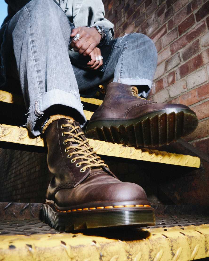 braune dr. martens 1460 pascal ziggy herren-freizeitstiefel