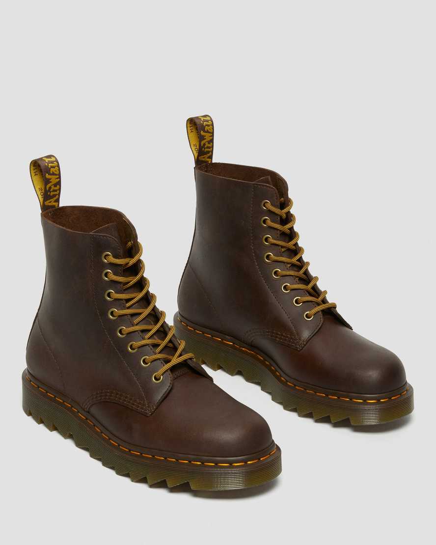 braune dr. martens 1460 pascal ziggy herren-freizeitstiefel