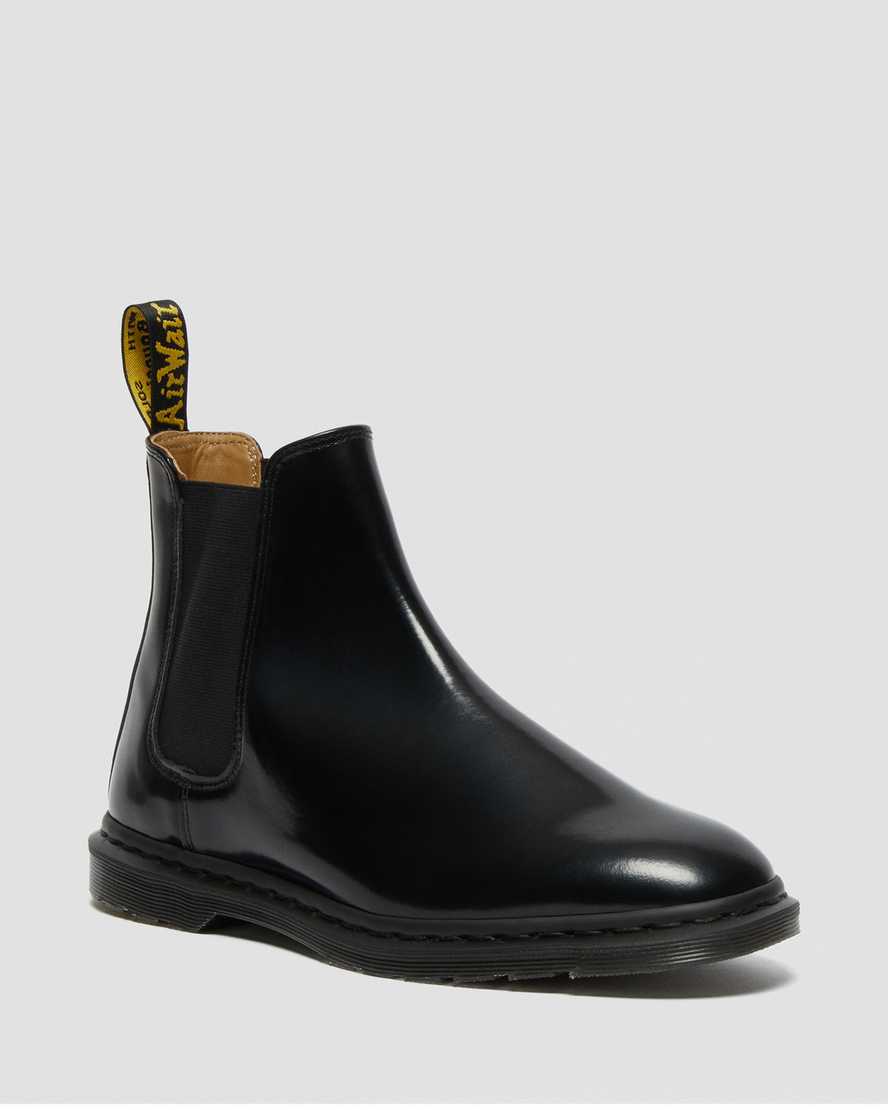 schwarze dr. martens graeme ii smooth chelsea boots für herren