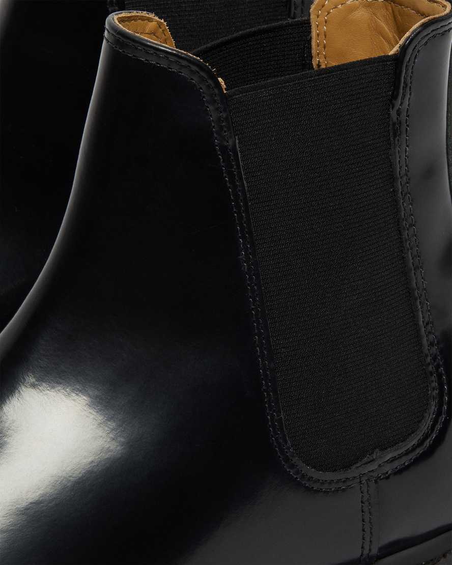 schwarze dr. martens graeme ii smooth chelsea boots für herren
