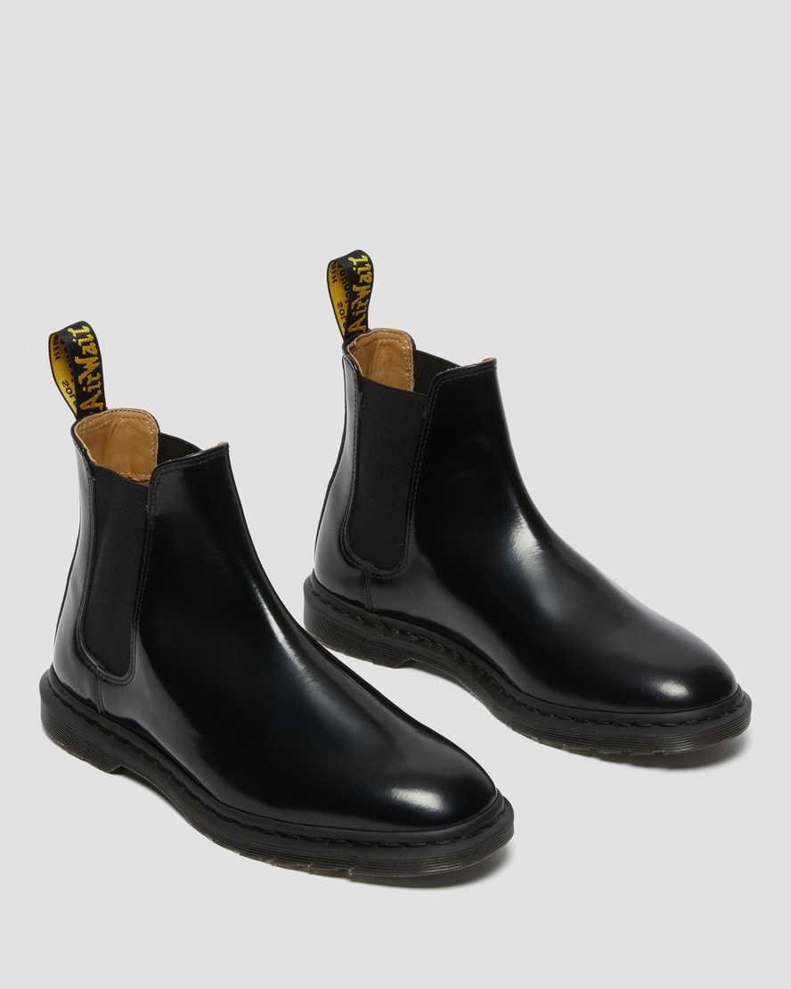 schwarze dr. martens graeme ii smooth chelsea boots für herren