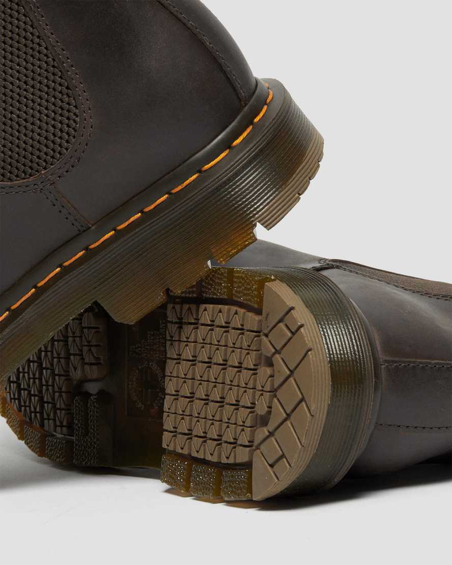 braune dr. martens 2976 rutschfeste chelsea boots für herren