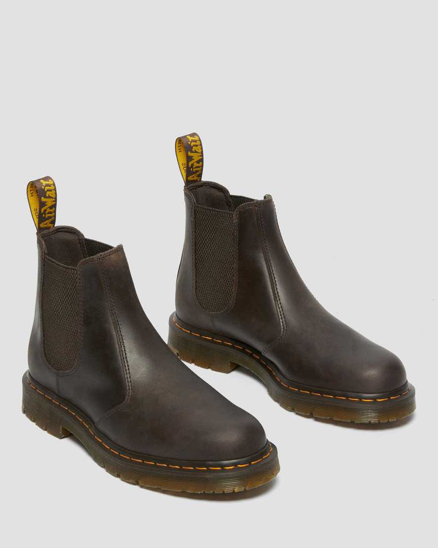 braune dr. martens 2976 rutschfeste chelsea boots für herren