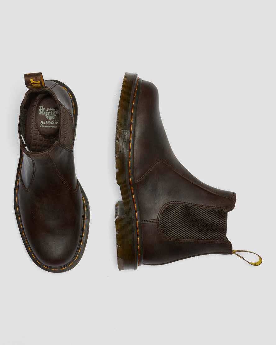 braune dr. martens 2976 rutschfeste chelsea boots für herren