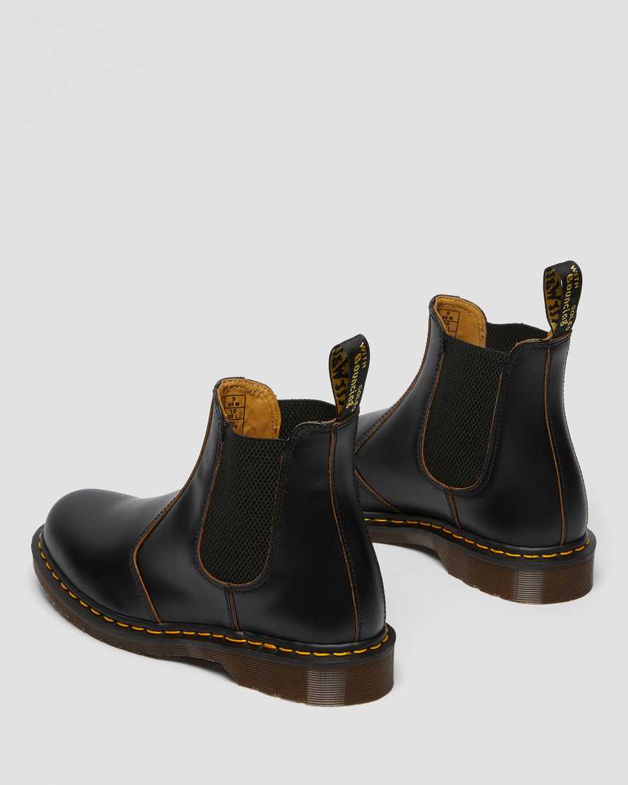 schwarze dr. martens 2976 vintage chelsea boots für herren hergestellt in england