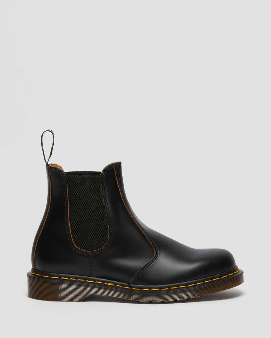 schwarze dr. martens 2976 vintage chelsea boots für herren hergestellt in england
