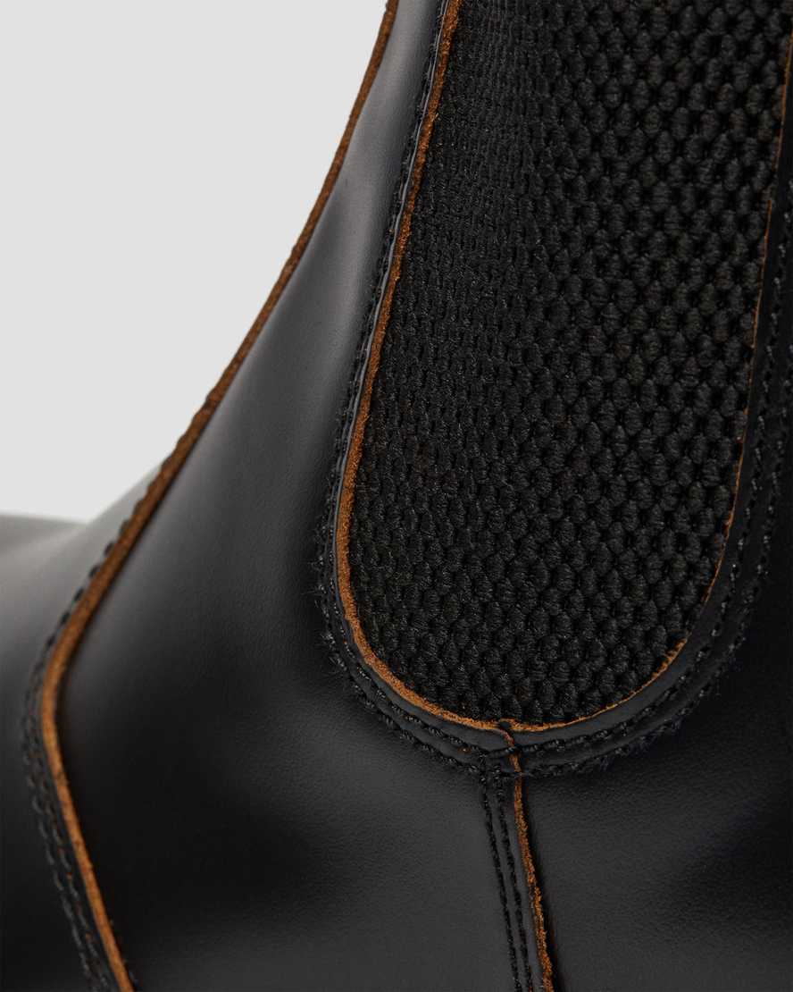 schwarze dr. martens 2976 vintage chelsea boots für herren hergestellt in england