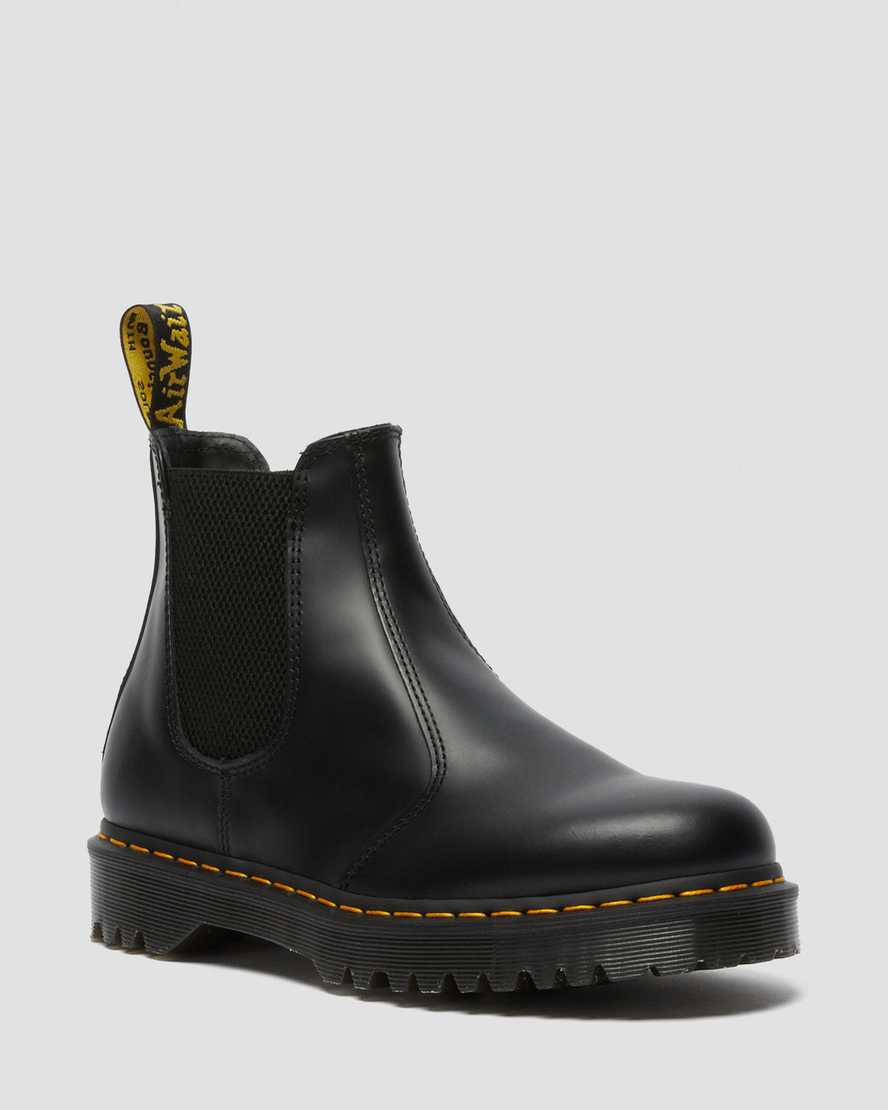 schwarze dr. martens 2976 bex smooth chelsea boots für herren
