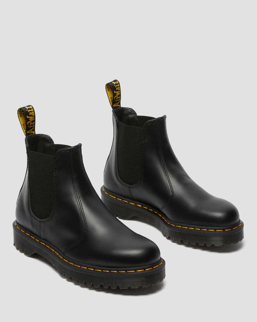 schwarze dr. martens 2976 bex smooth chelsea boots für herren