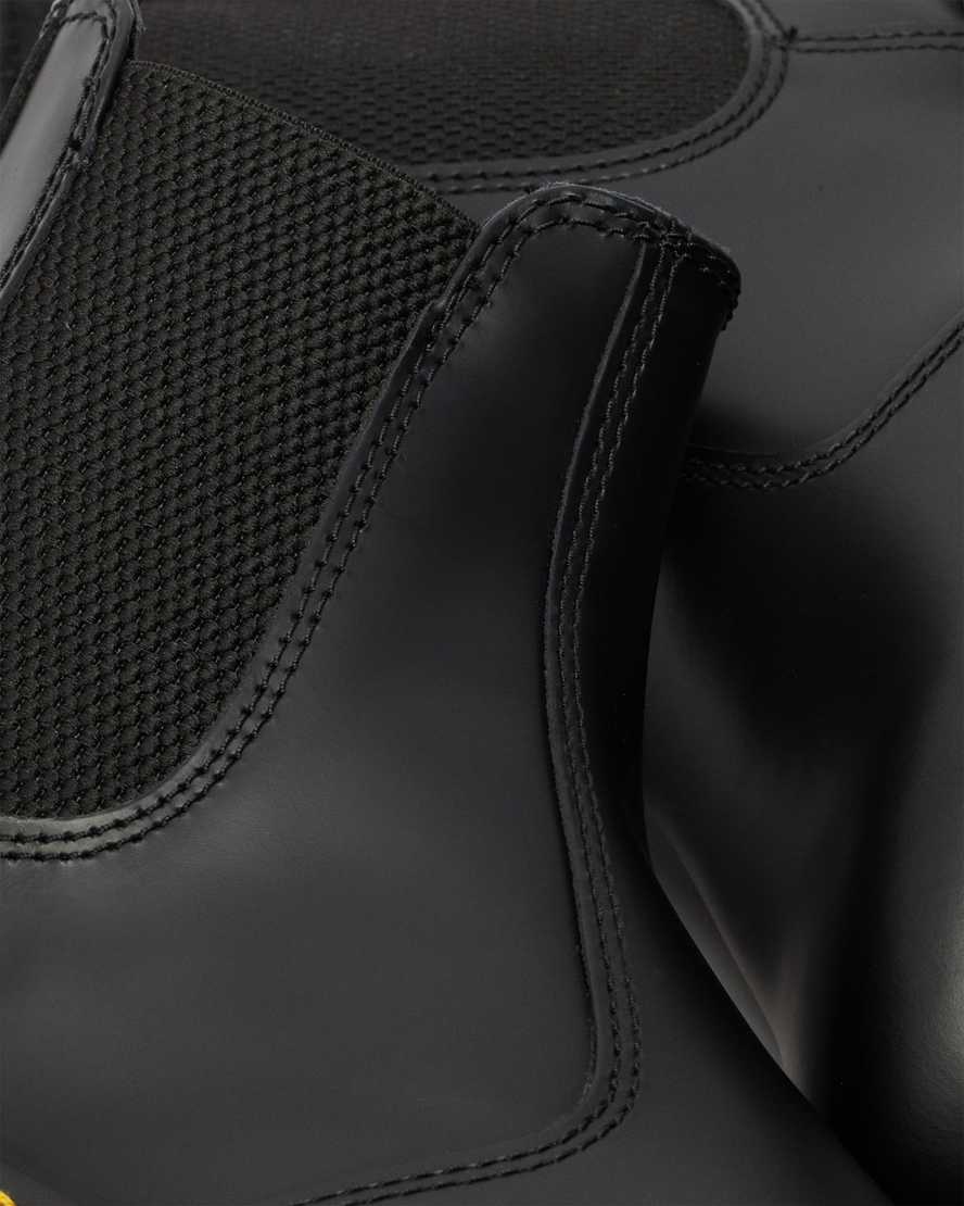 schwarze dr. martens 2976 bex smooth chelsea boots für herren